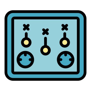 Tablet oyun simgesi ana hatları vektörü. Mobil bilgisayar. Dijital aygıt rengi düz