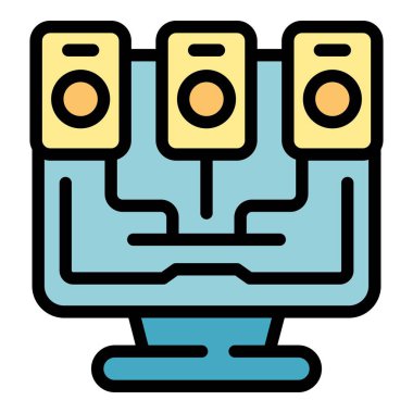 Kontrol oyun ikonu ana hatları vektörü. Çevrimiçi cep. Pc aygıtı rengi düz