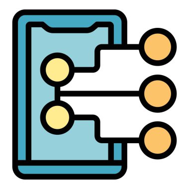 Dijital telefon ikonu ana hatları vektörü. Çevrimiçi oyun. Pc konsol rengi düz