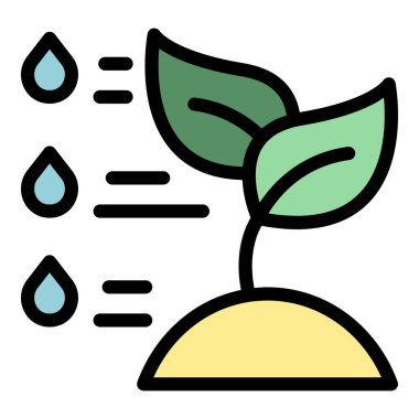 Veri bitkisi ikon ana hatları vektörü. Akıllı uygulama. GPS denetim rengi düz