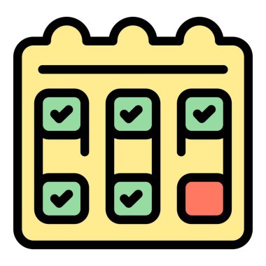 Takvim tarım planı simgesi ana hatları vektörü. Dijital gelecek. Akıllı veri rengi düz