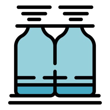 Teknik alan simgesi ana hat vektörü. Dijital tarım. Gıda veri rengi düz