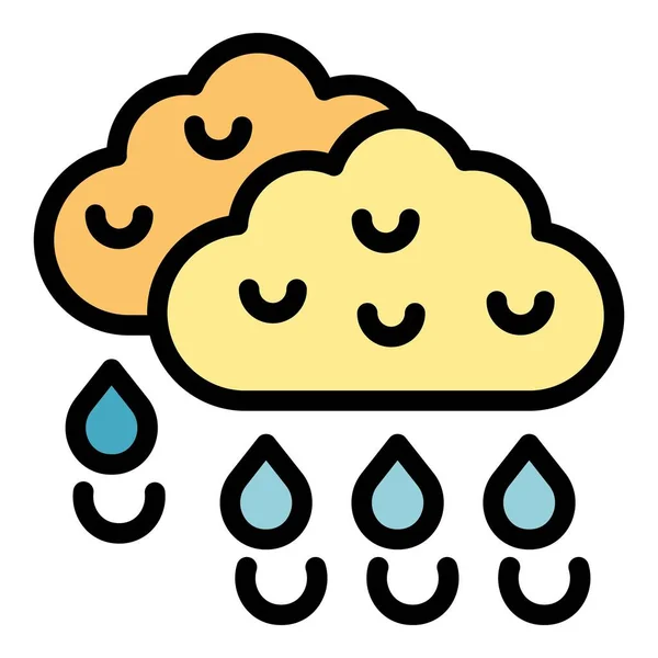 Eco Rain Cloud Icon Outline Vector Water Power Eco Energy — Stock Vector