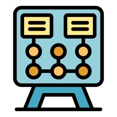 Tahta nokta simgesi ana hatları vektörü. Ana kontrol. Özet Rengi düzleştir