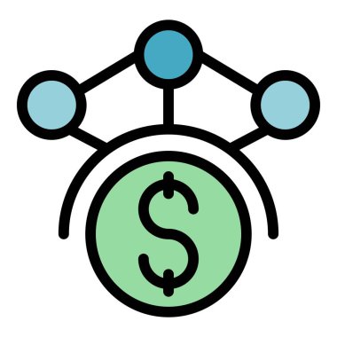 Dolar anahtarı ipucu simgesi ana hatlı vektör. Liste kontrolü. Ana tik rengi düz