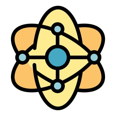 Atom peptit ikonu ana hat vektörü. Amino proteini. Zincir kolajen rengi düz