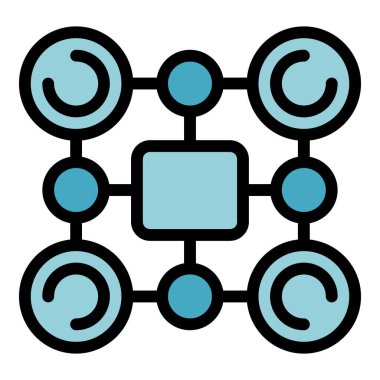 Peptid formülü ana hat vektörü. Amino proteini. Zincir yapısı rengi düz