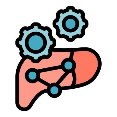 Zincir peptit ikon ana hatları vektörü. Ozon kimyasalı. Molekül asit rengi düz