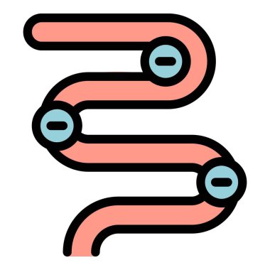 Asit ozon simgesi dış hat vektörü. Vitamin zinciri. Molekül protein rengi düz