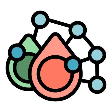 Kalsiyum yapı ikonu ana hat vektörü. Amino peptit. Asit protein rengi düz