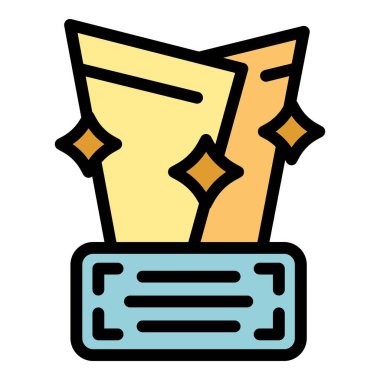 Ödül kupa taslak vektörü. Kupa ödülü. İlk tasarım rengi düz