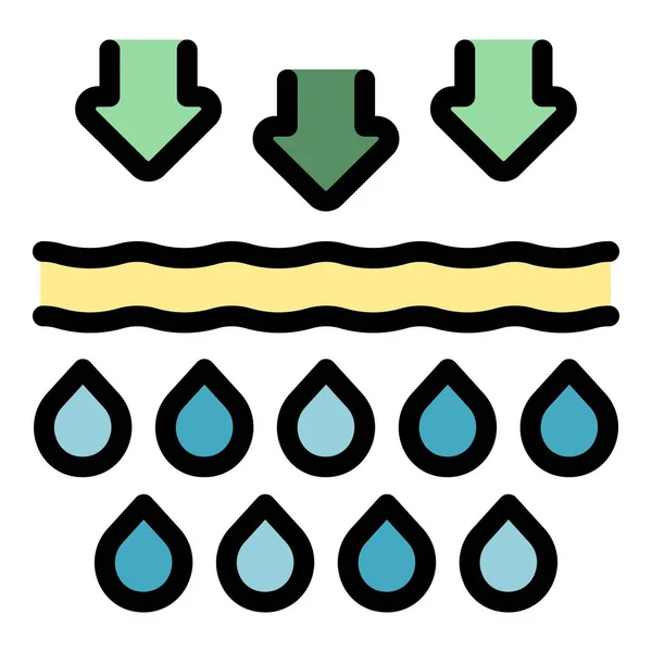 胶原蛋白作用图标轮廓矢量 凝胶分子 化妆品护色扁平 — 图库矢量图片
