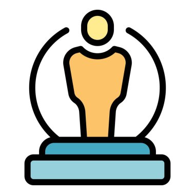 Heykel ödülü taslak vektörü. Kupa kupası. Renk düzlüğü kazanma başarısı