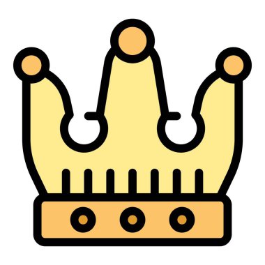 Crown kupa ikonu ana hat vektörü. Madalya kazan. Kupa galibi rengi düz
