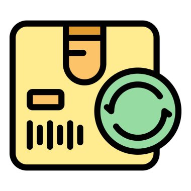 Paket simgesi dış hat vektörünü değiştir. Teslimat kutusu. Sıralama rengini kaydet