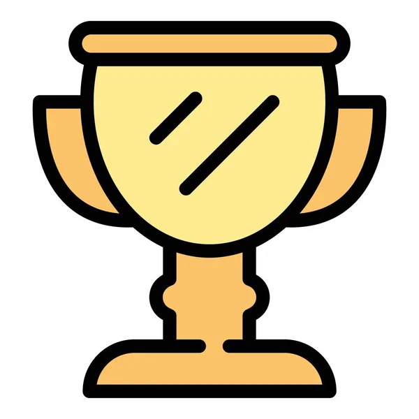 Victory Honor Icon Outline Vector Cup Prize Winner Award Color — Stock Vector