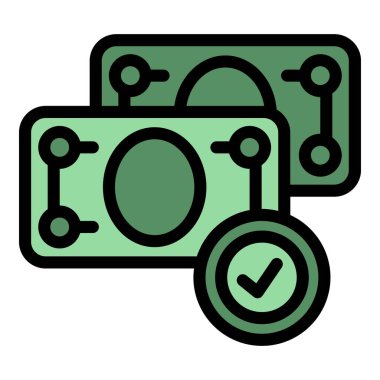 Para ikonu ana hatlarını nakite çevir. Madeni para ödülü. Geri ödeme rengi düz