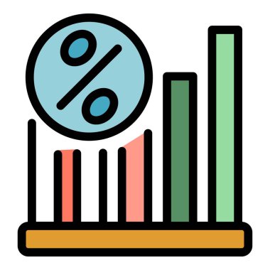 Nakit servis şeması ikon ana hatları vektörü. Parayı geri ver. Bozuk para ödülü rengi düz