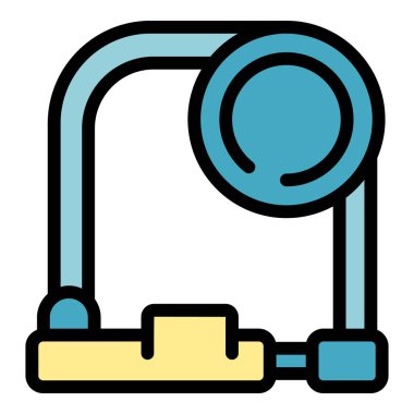 Döngüsel kilit simgesi dış hat vektörü. Güvenli yolculuklar. Spor anahtar rengi düz