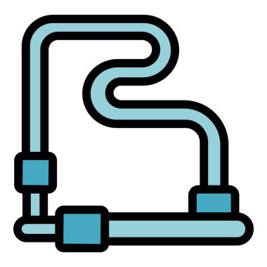 Vites döndürme ikon ana hatları vektörü. Güvenlik bisikleti. Güvenli seyahat rengi