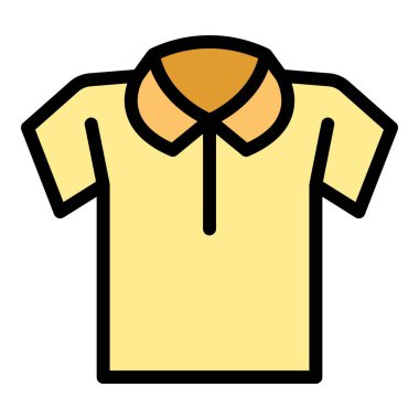 Ön gömlek simgesi ana hat vektörü. Boş tasarım. Kol rengi düz