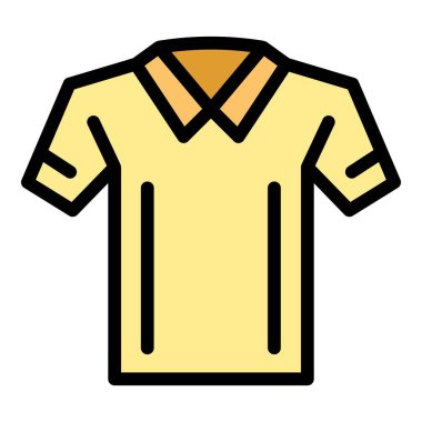 Kısa tişört ikonu ana hatlı vektör. Kol modası. Üst spor rengi düz