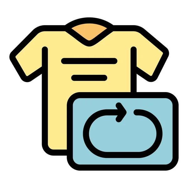 Tshirt Return Icon Outline Vector Delivery Box Order Parcel Color — Stock Vector