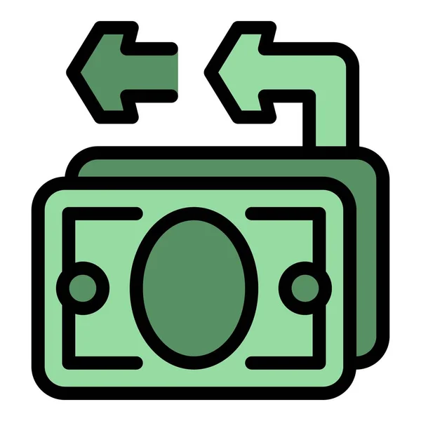 Cash Back Icon Outline Vector Money Reward Business Refund Color — Stock Vector