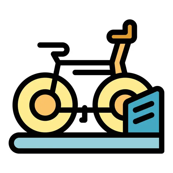 Parque Bicicleta Bloqueo Icono Contorno Vector Seguridad Deportiva Color Protección — Vector de stock