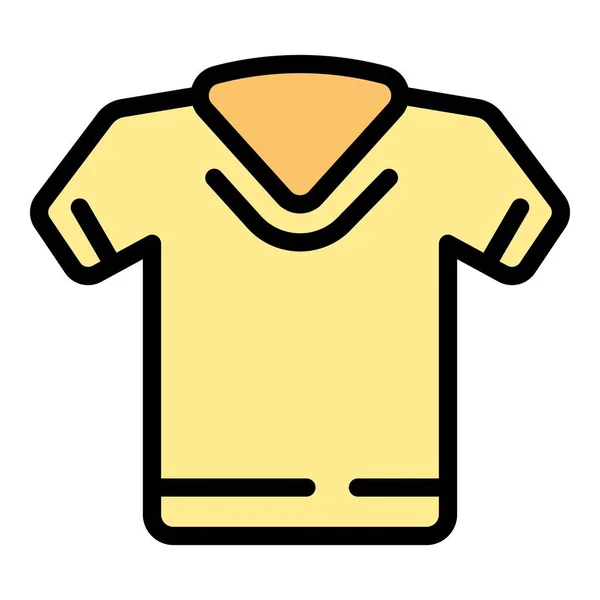Tシャツアイコンアウトラインベクター シャツデザイン フロント ブランク色フラット — ストックベクタ