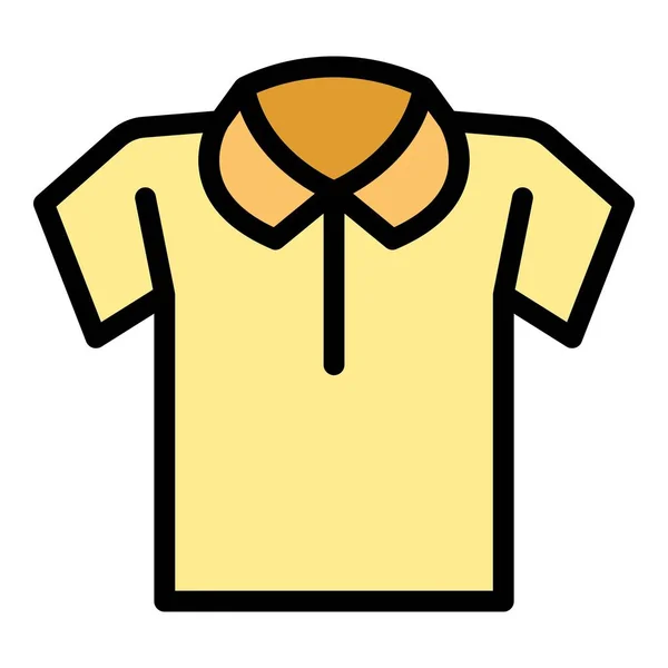 Przednia Ikona Koszuli Wektor Zarysu Czysty Wzór Rękaw Moda Kolor — Wektor stockowy