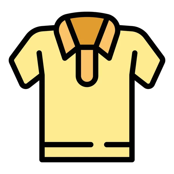 Sleeve Shirt Icon Outline Vector Cotton Design Fashion Top Color — Stock Vector