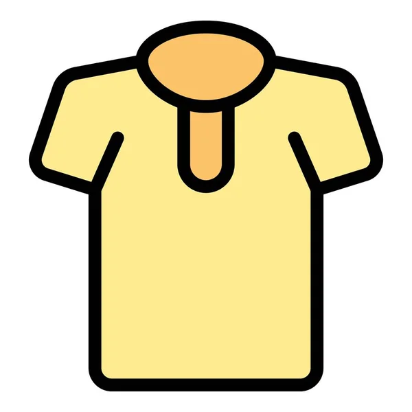 Camisa Moda Ícone Contorno Vetor Projeto Foto Cor Superior Dianteira — Vetor de Stock