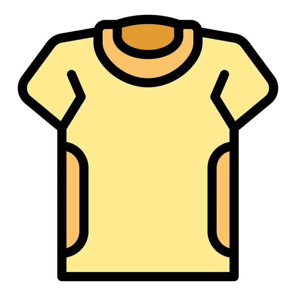 Top Camiseta Icono Contorno Vector Diseño Frontal Plantilla Moda Color — Vector de stock