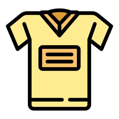 Gömlek forması ikon taslak vektörü. Çok moda. Üst şablon rengi düz