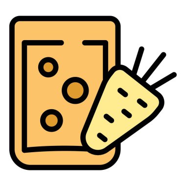 Havuç suyu bardağı ikonu ana hat vektörü. Taze içecek. Yaz organik rengi düz