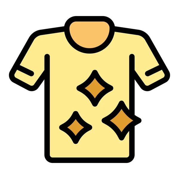 Ren Skjorta Ikon Kontur Vektor Främre Mode Bomull Enhetlig Färg — Stock vektor