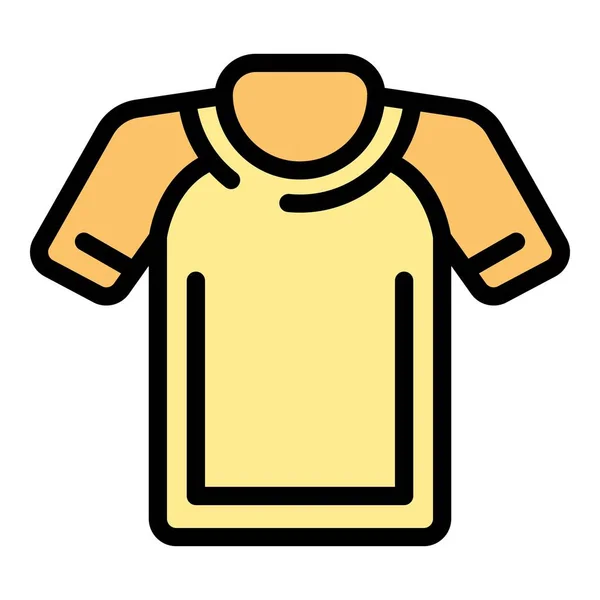 Shirt Cloth Icon Outline Vector Cotton Uniform Short Sleeve Color — Stock Vector