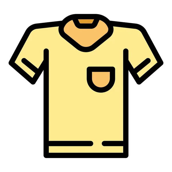 Ikona Koszuli Reklamowej Wektor Zarysu Top Mody Bawełna Jednolity Kolor — Wektor stockowy