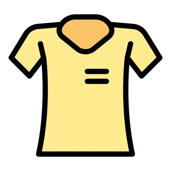 Shirt Model Icon Outline Vector Front Short Top Uniform Color — Stock Vector