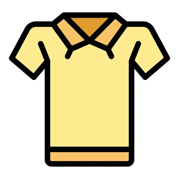 Casual Shirt Icon Outline Vector Fashion Top Polo Sport Color — Stock Vector