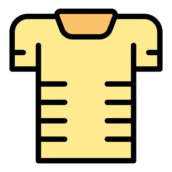 Chemise Football Icône Contour Vecteur Manchon Mode Tissu Couleur Uniforme — Image vectorielle