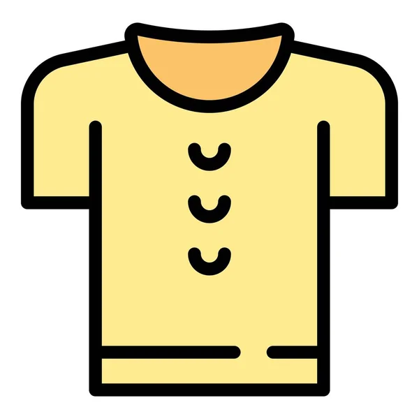 Wear Shirt Icon Outline Vector Fashion Top Soccer Cloth Color — Stock Vector