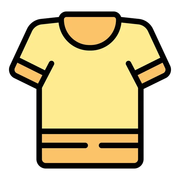 Unisex Shirt Icon Outline Vector Módní Top Barva Polokošile Plochá — Stockový vektor