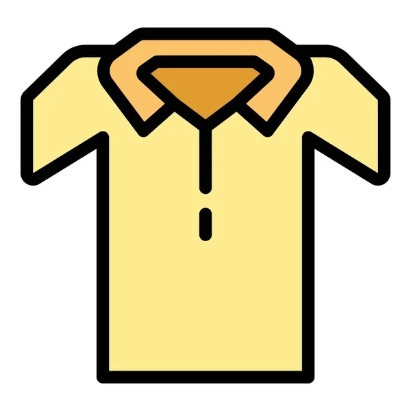Shirt Icon Outline Vector Fashion Top Sport Men Color Flat — Stock Vector
