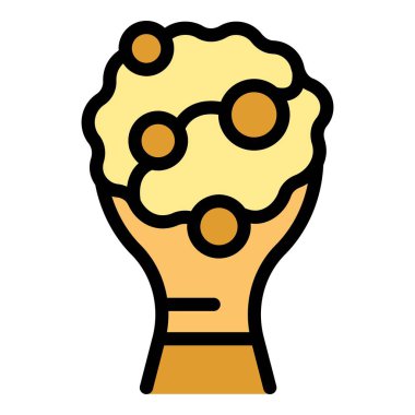 Krema kavanozu ikonu ana hatları vektörü. Tereyağlı fıstık. Düz besin rengi