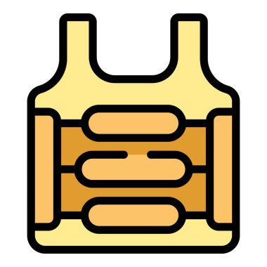 Ceket giysisi taslak vektörü. Taktik zırh. Polis koruma rengi düz