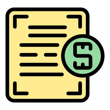 Kağıt garanti simgesi ana hatlı vektör. Sertifika kartı. İş rozeti rengi düz