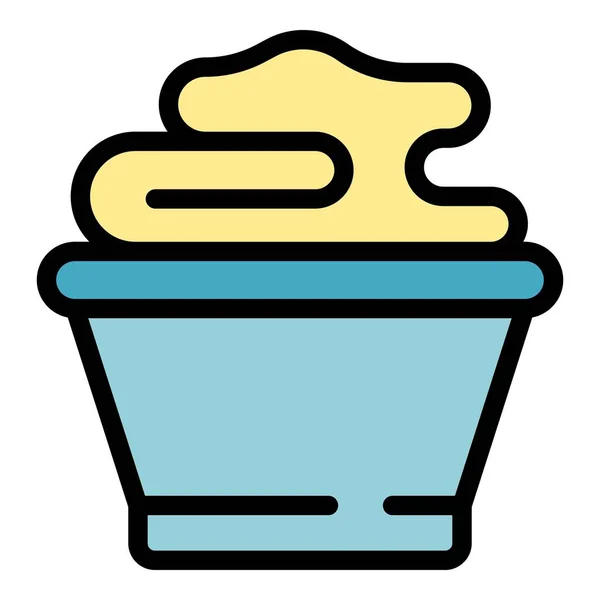 Cream Food Icon Outline Vector Manteiga Amendoim Espalhe Jar Cor — Vetor de Stock