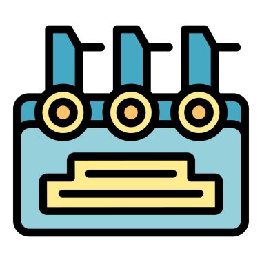 Dijital çizici simgesi dış hat vektörü. Yazıcı makinesi. Ekran geniş renk düzlüğü